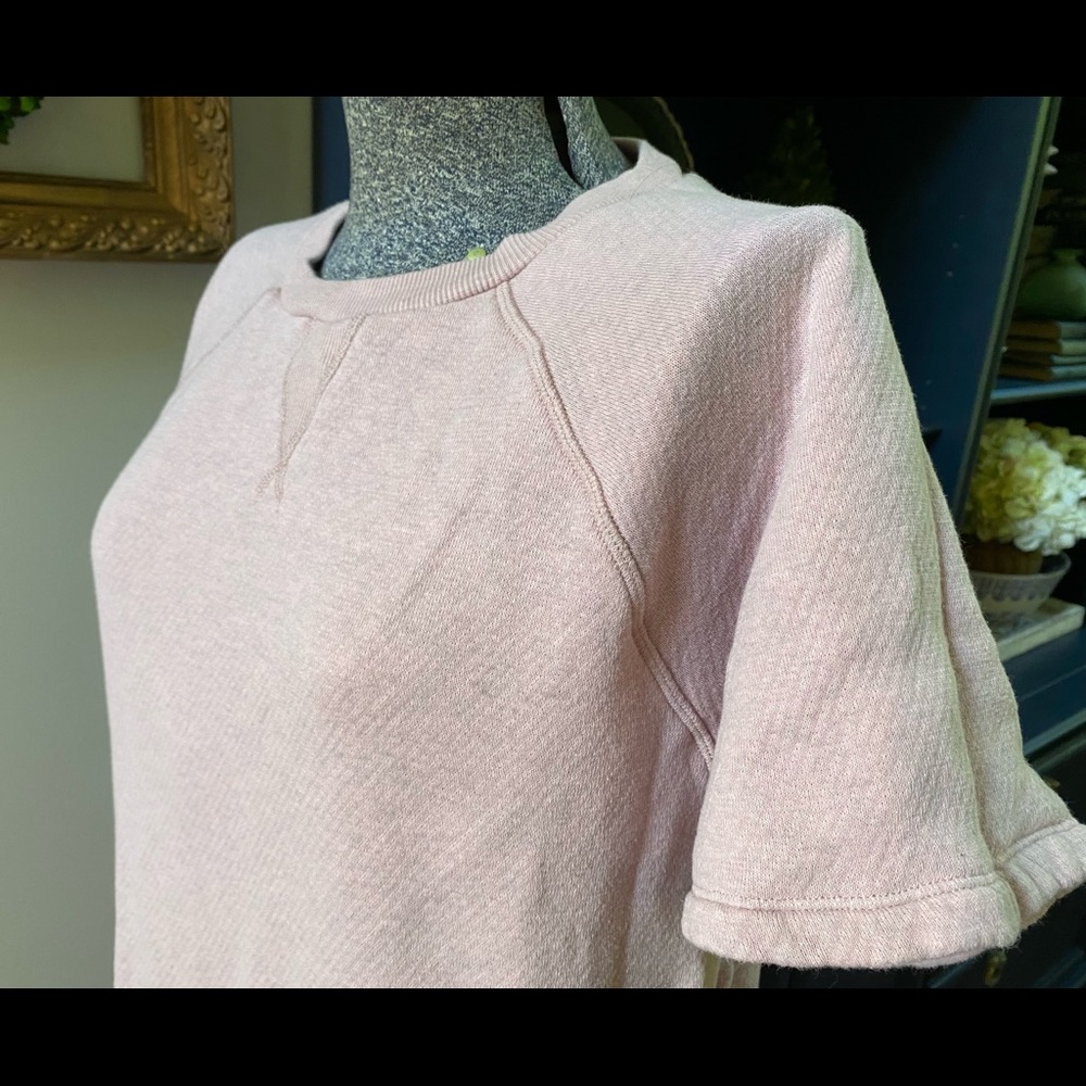 Sz Med Madewell TUNIC Sh Sleeve Pink Sweatshirt